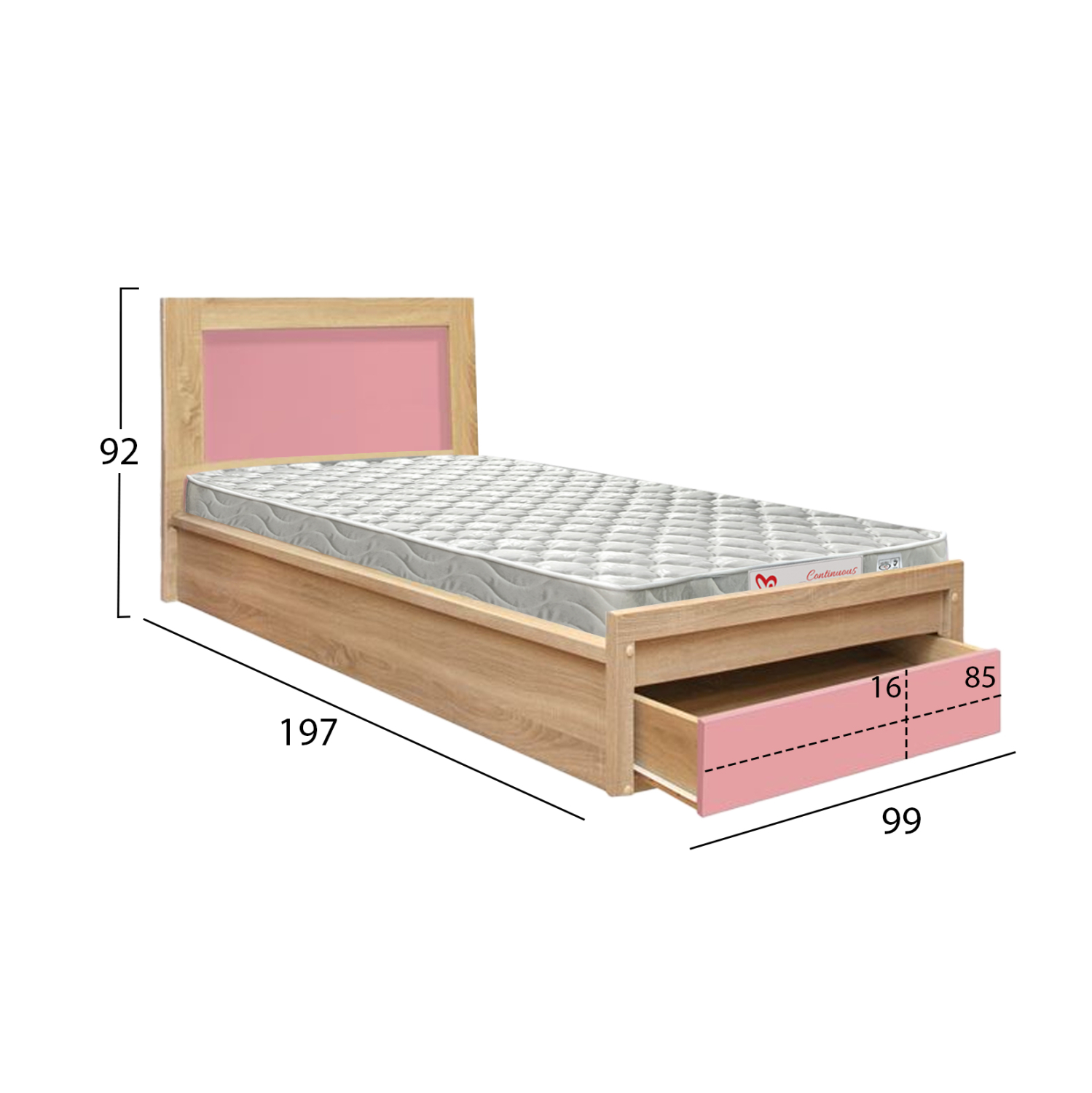 ΚΡΕΒΑΤΙ ΠΑΙΔΙΚΟ ΜΕ ΣΥΡΤΑΡΙ PLAYROOM HM21326.01 ΜΕΛΑΜΙΝΗ SONAMA/ΡΟΖ--ΜΕ ΣΤΡΩΜΑ 90x190εκ (x1) - Image 2
