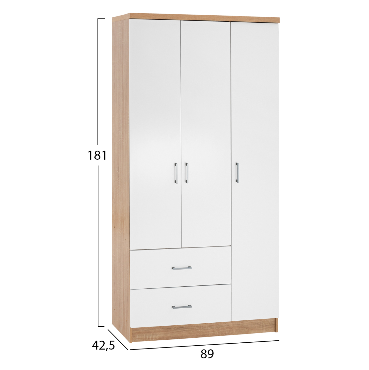 ΝΤΟΥΛΑΠΑ 3ΦΥΛΛΗ ME 2 ΣΥΡΤΑΡΙΑ CAESAR HM340.06 SONAMA - ΛΕΥΚO 89x42,5x181 εκ. (x1) - Image 2