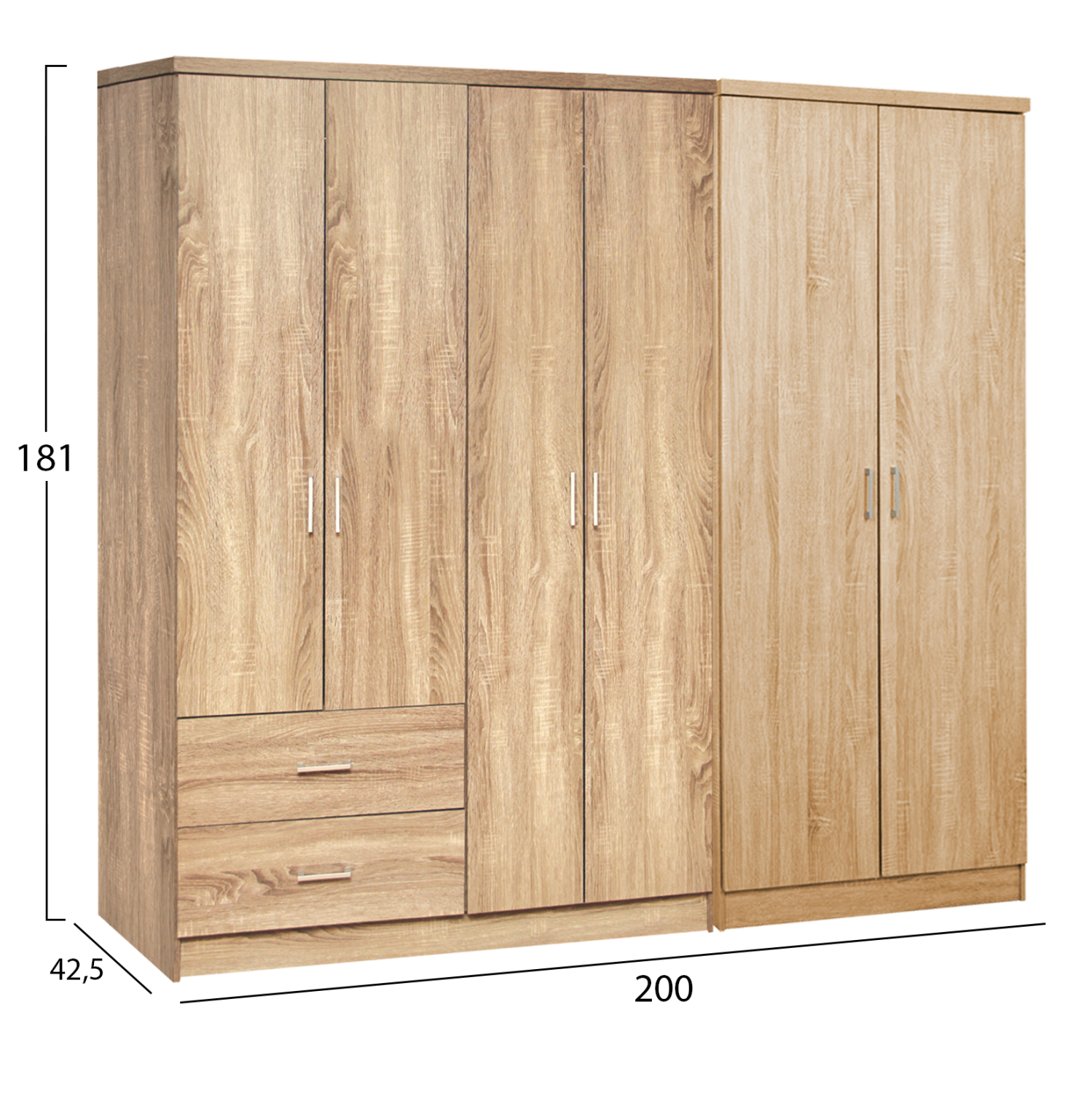 ΝΤΟΥΛΑΠΑ 6ΦΥΛΛΗ BLAKELY HM21235.02 ΜΕΛΑΜΙΝΗ ΧΡΩΜΑ SONAMA 201x43x181Υεκ (x1) - Image 2