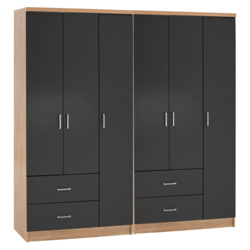 ΝΤΟΥΛΑΠΑ 6ΦΥΛΛΗ CAESAR HM21236.01 ΜΕΛΑΜΙΝΗ SONAMA & ΣΚΟΥΡΟ ΓΚΡΙ 180x42,5Χ181Υεκ. (x1)