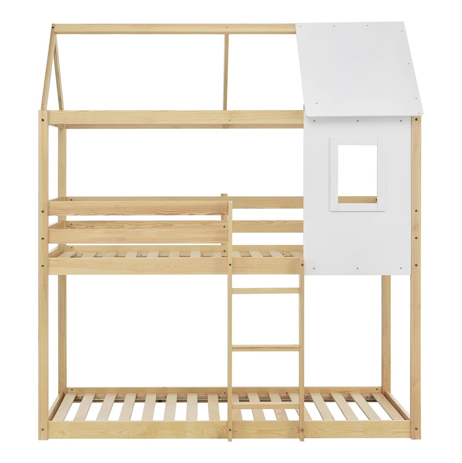 ΠΑΙΔΙΚΗ ΚΟΥΚΕΤΑ ΣΠΙΤΑΚΙ τ.MONTESSORI HOOD HM705.01 ΞΥΛΟ ΠΕΥΚΟΥ ΣΕ ΦΥΣΙΚΟ-ΣΤΡΩΜΑΤΑ 190x90εκ (x1) - Image 4