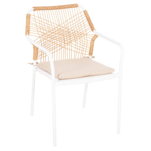 ΠΟΛΥΘΡΟΝΑ ΑΛΟΥΜΙΝΙΟΥ TROTTER HM5865.12 ΛΕΥΚΟΣ ΣΚΕΛΕΤΟΣ ΜΕ WICKER ΜΠΕΖ & ΕΚΡΟΥ ΜΑΞΙΛΑΡΙ (x1)