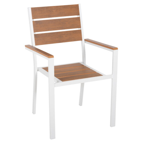 ΠΟΛΥΘΡΟΝΑ ΑΛΟΥΜΙΝΙΟΥ SAGA HM5981.01 ΛΕΥΚΗ-POLYWOOD ΣΕ ΦΥΣΙΚΟ 55x55x86Υεκ. (x1)