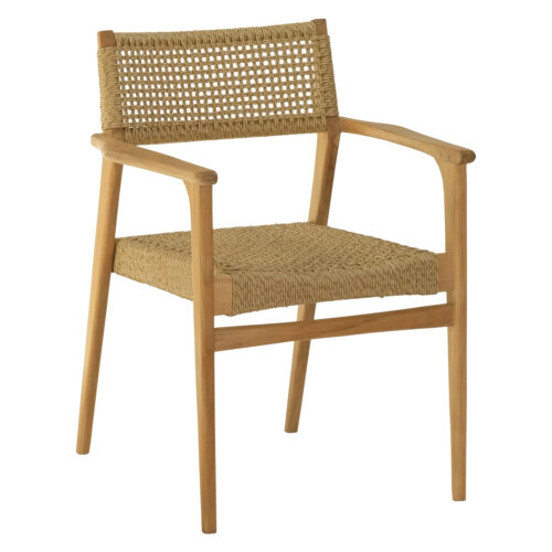 ΠΟΛΥΘΡΟΝΑ NEBO HM9937 ΞΥΛΟ TEAK & ΣΥΝΘ.RATTAN ΣΕ ΦΥΣΙΚΟ ΧΡΩΜΑ 57x63x80,5Υ (x2)