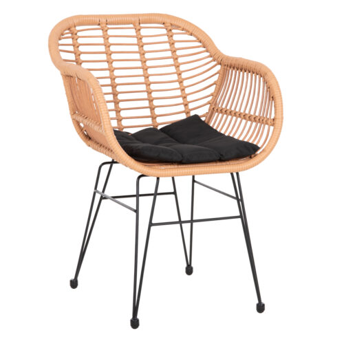 ΠΟΛΥΘΡΟΝΑ ΜΕ ΜΑΞΙΛΑΡΙ ΜΕΤΑΛΛΙΚΗ ALLEGRA HM5450.31 ΜΕ WICKER ΜΠΕΖ 58x59x82Υ (x1)