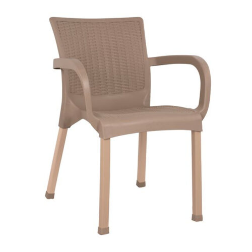 ΠΟΛΥΘΡΟΝΑ ΠΟΛΥΠΡΟΠΥΛΕΝΙΟΥ RATTAN ΠΟΔΙ ALU HM5591.02 ΚΑΠΟΥΤΣΙΝΟ 60x60x82 cm (x1)