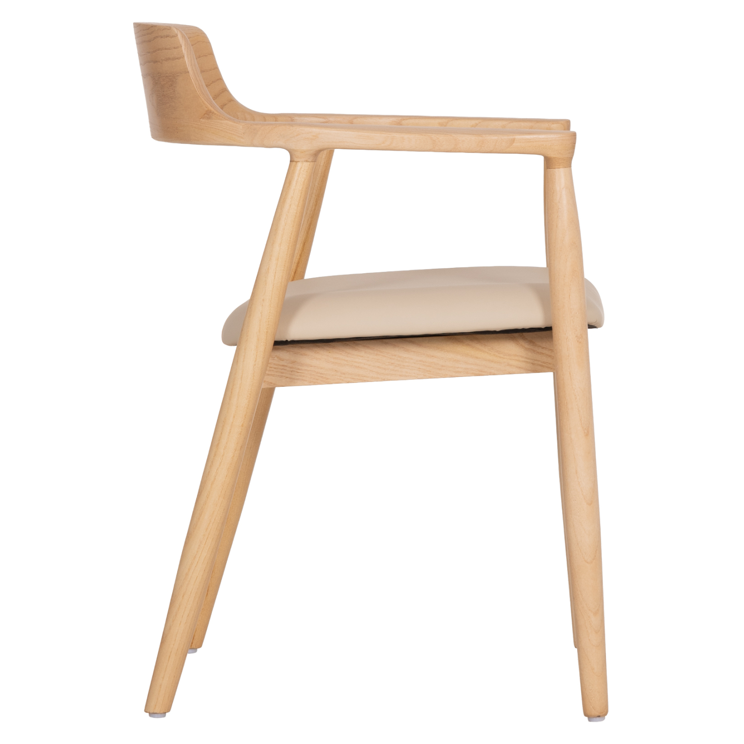 ΠΟΛΥΘΡΟΝΑ ΤΡΑΠΕΖΑΡΙΑΣ TARGA HM18336.11 RUBBERWOOD ΦΥΣΙΚΟ & PU ΕΚΡΟΥ 58x54x78Yεκ (x2) - Image 4