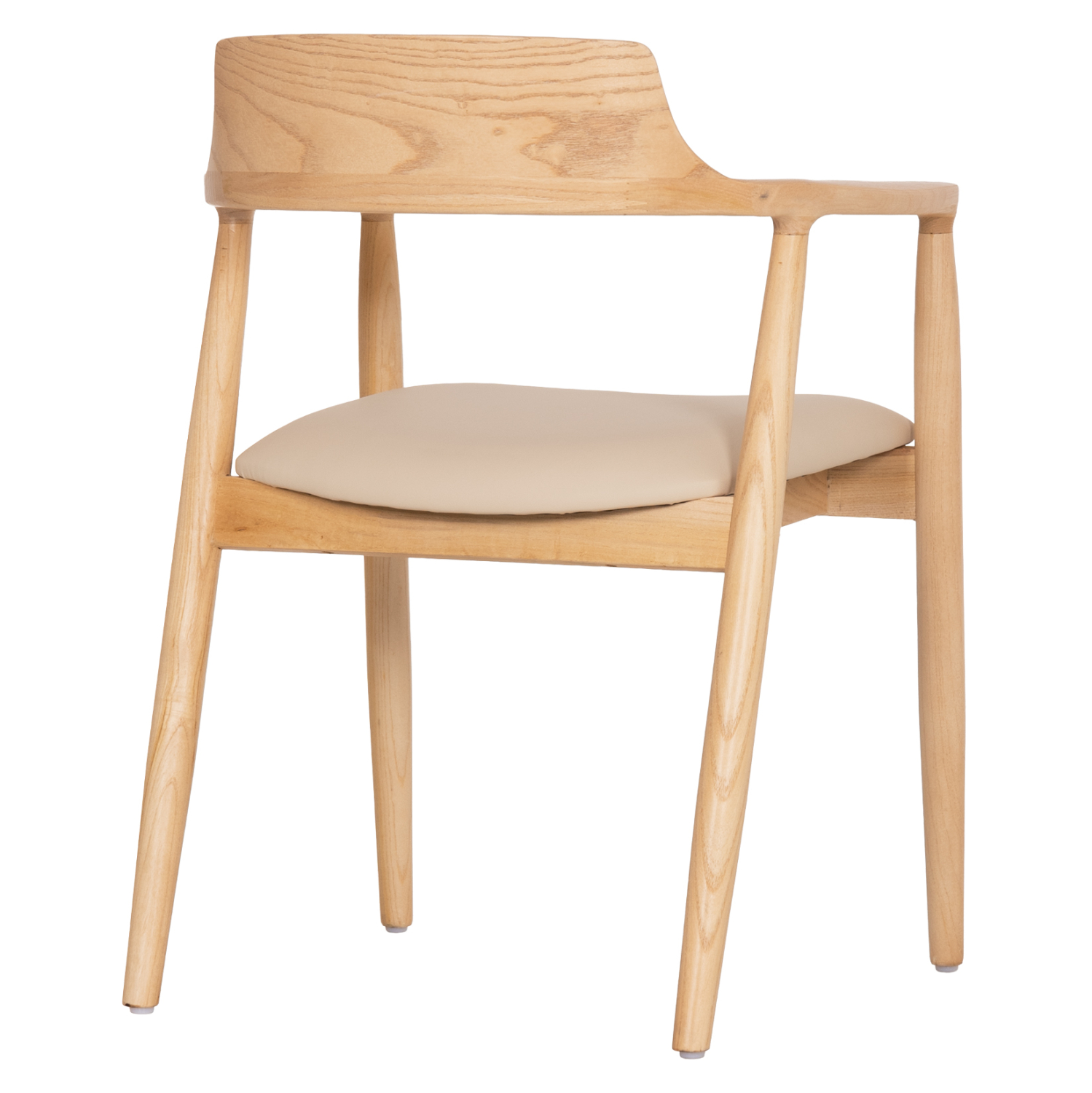 ΠΟΛΥΘΡΟΝΑ ΤΡΑΠΕΖΑΡΙΑΣ TARGA HM18336.11 RUBBERWOOD ΦΥΣΙΚΟ & PU ΕΚΡΟΥ 58x54x78Yεκ (x2) - Image 5