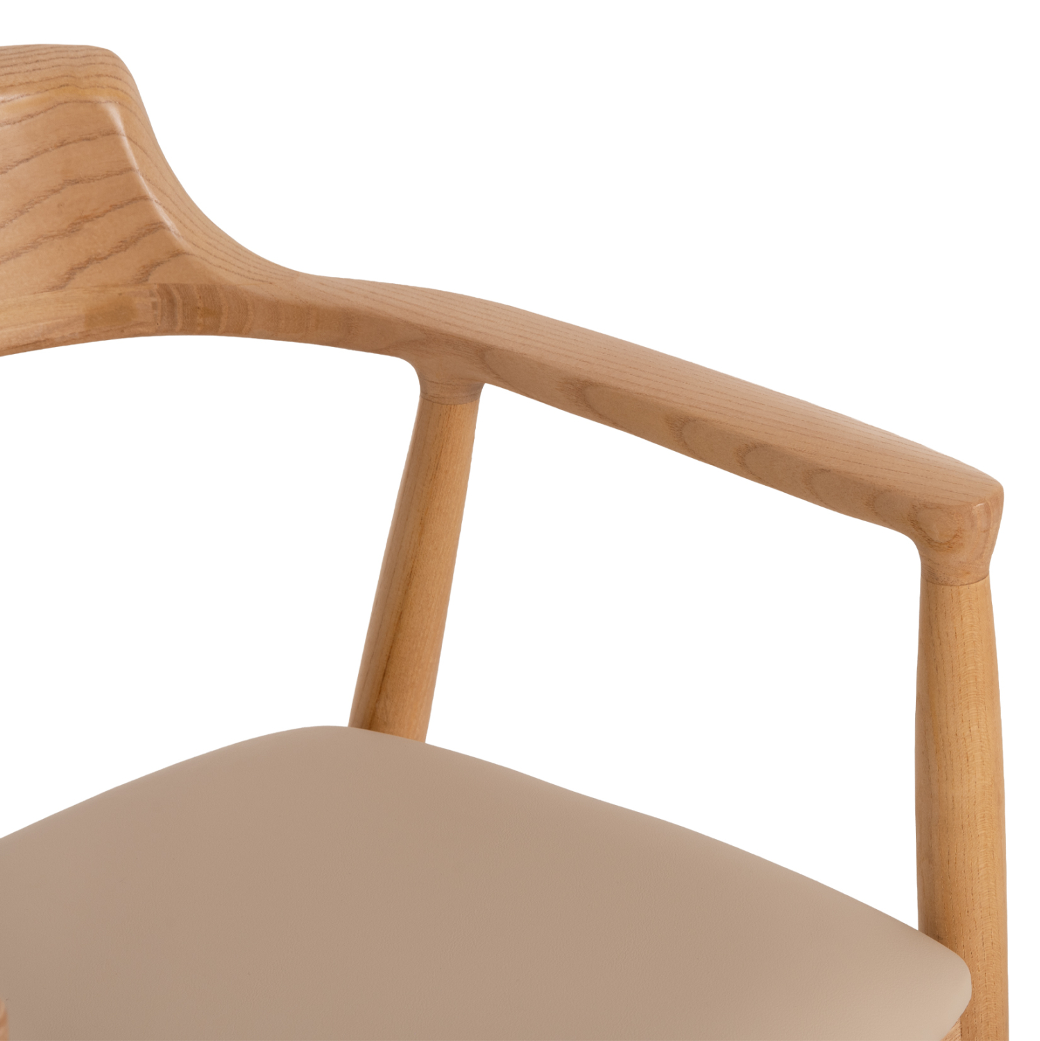 ΠΟΛΥΘΡΟΝΑ ΤΡΑΠΕΖΑΡΙΑΣ TARGA HM18336.11 RUBBERWOOD ΦΥΣΙΚΟ & PU ΕΚΡΟΥ 58x54x78Yεκ (x2) - Image 8