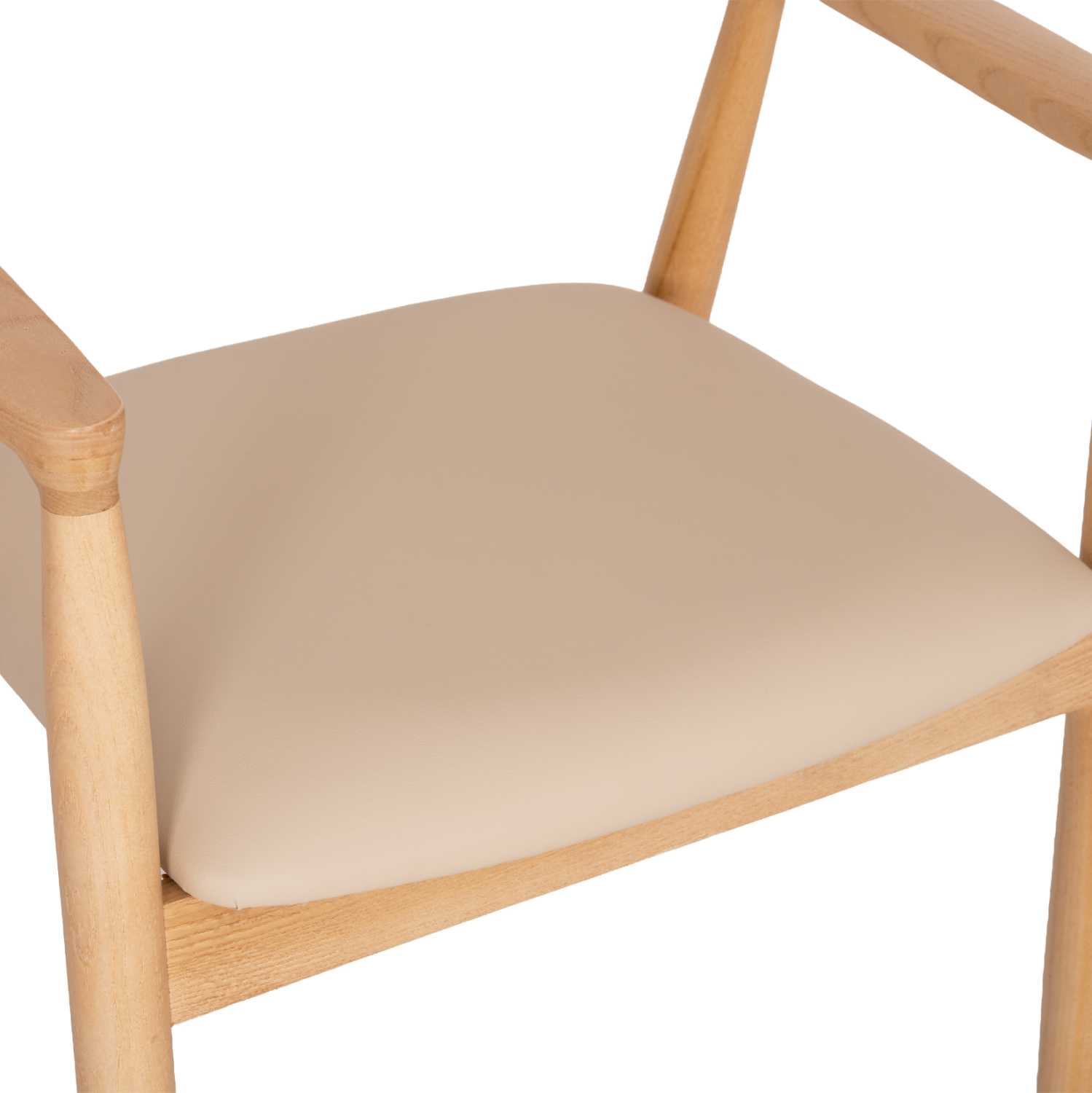 ΠΟΛΥΘΡΟΝΑ ΤΡΑΠΕΖΑΡΙΑΣ TARGA HM18336.11 RUBBERWOOD ΦΥΣΙΚΟ & PU ΕΚΡΟΥ 58x54x78Yεκ (x2) - Image 9