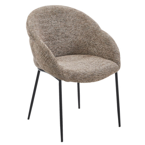 ΠΟΛΥΘΡΟΝΑ ΤΡΑΠΕΖΑΡΙΑΣ DRENNY HM18424.03 TAUPE ΥΦΑΣΜΑ-ΜΕΤΑΛ.ΜΑΥΡΑ ΠΟΔΙΑ 62x63x85Υεκ (x2)