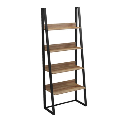 ΡΑΦΙΕΡΑ IZABEL HM18376.01 ΜΕΤΑΛΛΟ--ΜΕΛΑΜΙΝΗ ΣΕ OAK 75x36x185Υεκ. (x1)