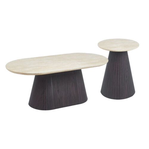 ΣΕΤ 2ΤΜΧ ΤΡΑΠΕΖΙΑ ΣΑΛΟΝΙΟΥ CATER HM21260 ΚΕΡΑΜΙΚΟ TOP ΟΨΗ ΤΡΑΒΕΡΤΙΝΑΣ-MDF ΒΑΣΗ ΚΑΦΕ (x1)