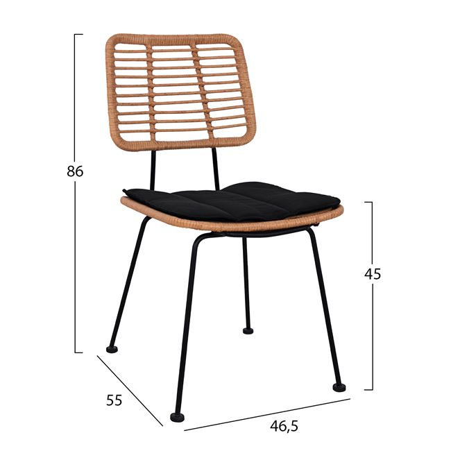 ΣΕΤ 3ΤΜΧ ALLEGRA WICKER ΜΕ ΤΡΑΠΕΖΙ 80X80Χ78Υ ΜΠΕΖ & ΜΑΥΡΟ ΧΡΩΜΑ HM10485 (x1) - Image 3