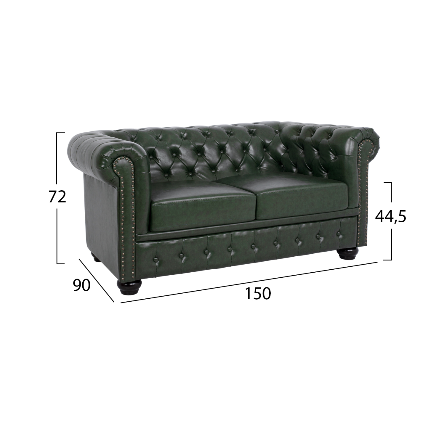 ΣΕΤ ΚΑΝΑΠΕΣ 2ΘΕΣΙΟΣ & 3ΘΕΣΙΟΣ HM10911.08 PU ΔΕΡΜΑ Τ.CHESTERFIELD ΚΥΠΑΡΙΣΣΙ (x1) - Image 3