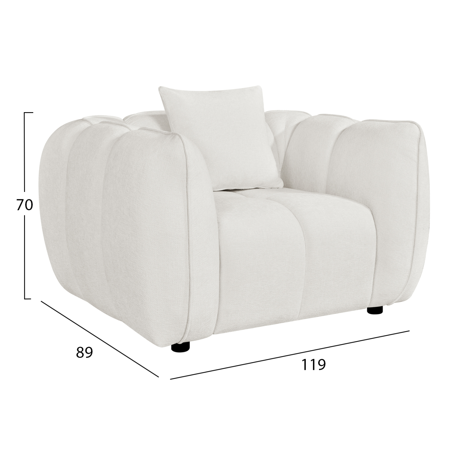ΣΕΤ ΚΑΝΑΠΕΣ ΓΩΝΙΑ (ΑΡΙΣΤΕΡΗ)-ΠΟΛΥΘΡΟΝΑ LOUNGE LYKKE HM10820.02L ΕΚΡΟΥ ΥΦΑΣΜΑ (x1) - Image 3