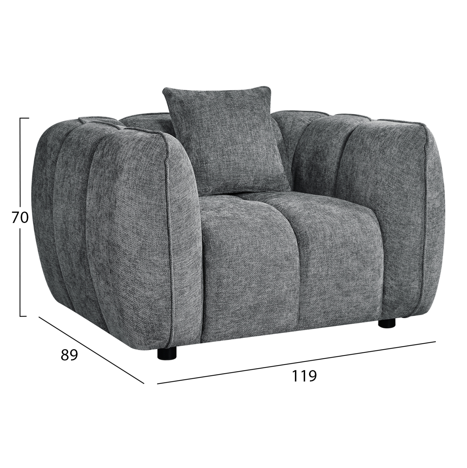 ΣΕΤ ΚΑΝΑΠΕΣ ΓΩΝΙΑ (ΑΡΙΣΤΕΡΗ)-ΠΟΛΥΘΡΟΝΑ LOUNGE LYKKE HM10820.01L ΓΚΡΙ ΥΦΑΣΜΑ (x1) - Image 3