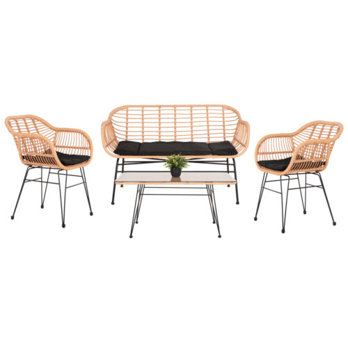 ΣΕΤ ΣΑΛΟΝΙ ΕΞΩΤΕΡΙΚΟΥ ΧΩΡΟΥ 4ΤΜΧ ALLEGRA HM21052 WICKER-ΜΕΤΑΛΛΟ (x1)
