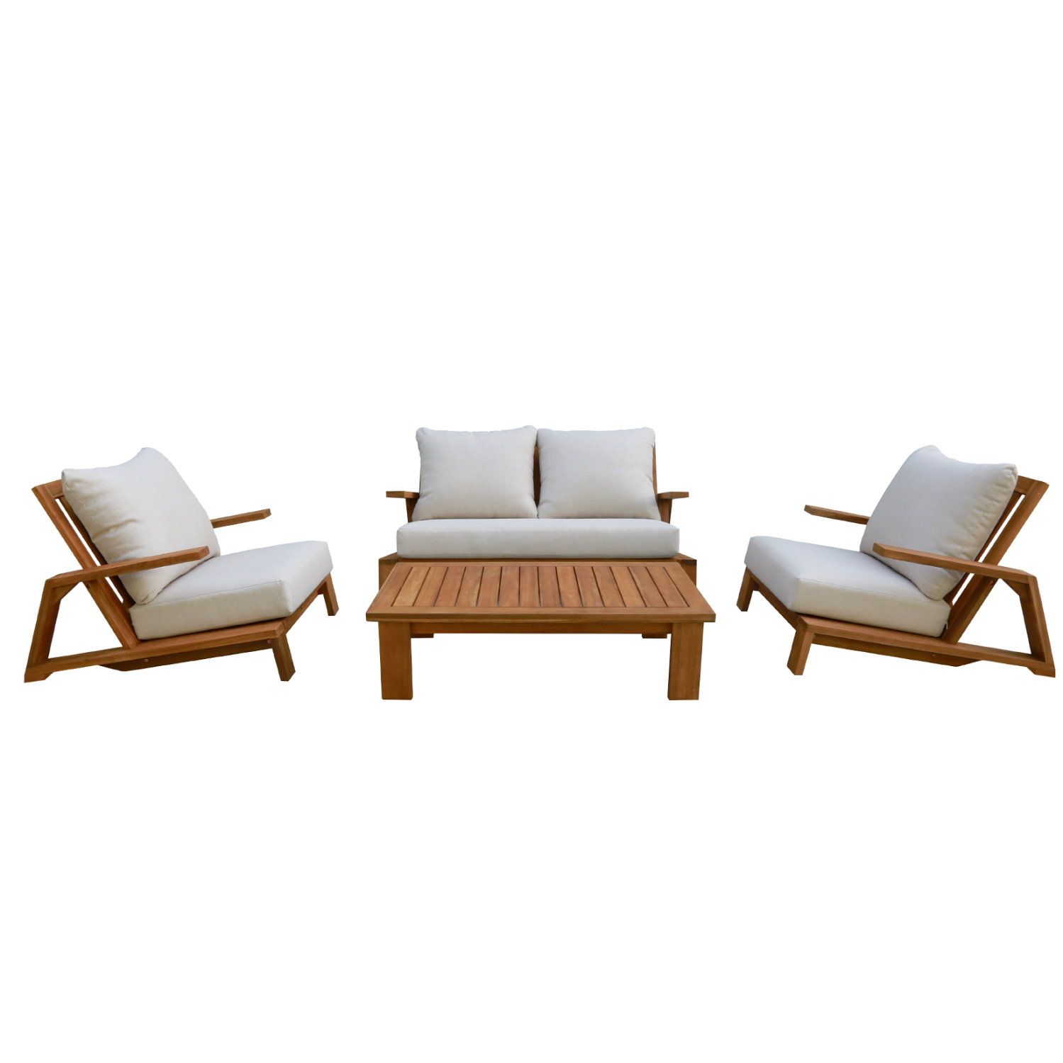 ΣΕΤ ΣΑΛΟΝΙ LOUNGE 4ΤΜΧ MIREX HM6521 ΞΥΛΟ ΑΚΑΚΙΑΣ--ΠΟΛΥΕΣΤΕΡΙΚΑ ΜΑΞΙΛΑΡΙΑ ΕΚΡΟΥ (x1) - Image 5