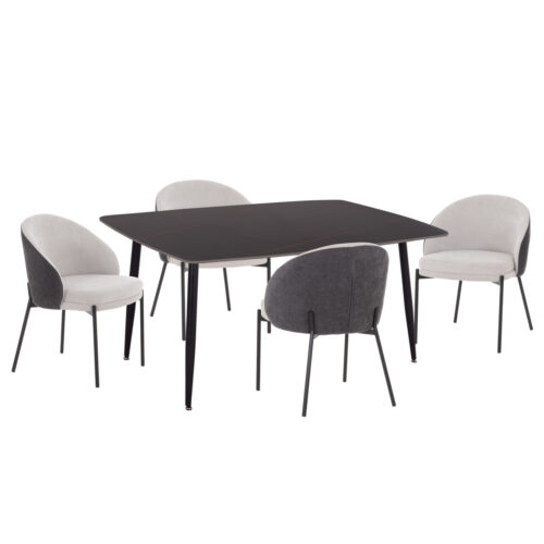 ΣΕΤ ΤΡΑΠΕΖΑΡΙΑΣ 5ΤΜΧ DETTON HM10940.01 ΚΕΡΑΜΙΚΟ TOP--ΥΦΑΣΜΑ ΓΚΡΙ & ΜΕΤΑΛ.ΠΟΔΙΑ ΜΑΥΡΑ (x1)
