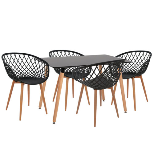 ΣΕΤ ΤΡΑΠΕΖΑΡΙΑΣ 5ΤΜΧ ARIADNE HM21174 MDF TOP & ΠΟΛΥΠΡΟΠΥΛΕΝΙΟ ΣΕ ΜΑΥΡΟ (x1)
