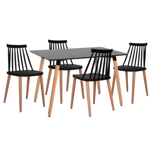 ΣΕΤ ΤΡΑΠΕΖΑΡΙΑΣ 5ΤΜΧ MINIMAL HM21178 MDF TOP ΣΕ ΜΑΥΡΟ-ΣΚΕΛΕΤΟΣ ΣΕ ΦΥΣΙΚΟ ΞΥΛΟΥ (x1)