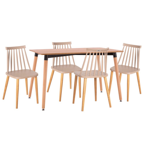 ΣΕΤ ΤΡΑΠΕΖΑΡΙΑΣ 5ΤΜΧ VANESSA HM21181 MDF TOP ΣΕ ΦΥΣΙΚΟ-ΣΚΕΛΕΤΟΣ ΣΕ ΦΥΣΙΚΟ (x1)