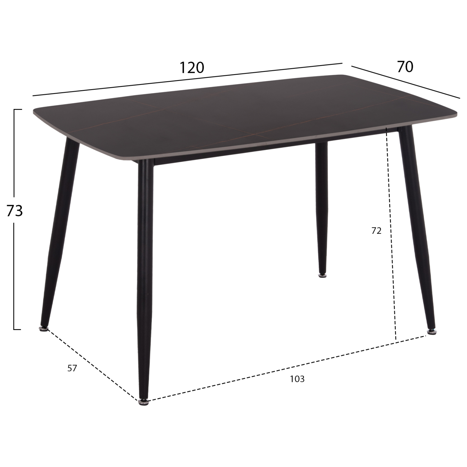 ΣΕΤ ΤΡΑΠΕΖΑΡΙΑΣ 5ΤΜΧ RAVEN HM21224.02 ΚΕΡΑΜΙΚΟ TOP ΜΑΥΡΟ ΜΑΡΜΑΡΟ--ΒΕΛΟΥΔΟ ΜΑΥΡΟ (x1) - Image 2