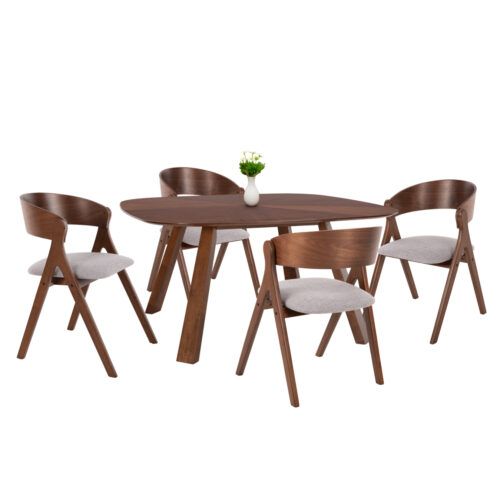 ΣΕΤ ΤΡΑΠΕΖΑΡΙΑΣ 5ΤΜΧ NEKKER HM21340.01 ΤΡΑΠΕΖΙ ΑΠΟ MDF--ΚΑΡΕΚΛΕΣ ΑΠΟ RUBBERWOOD (x1)