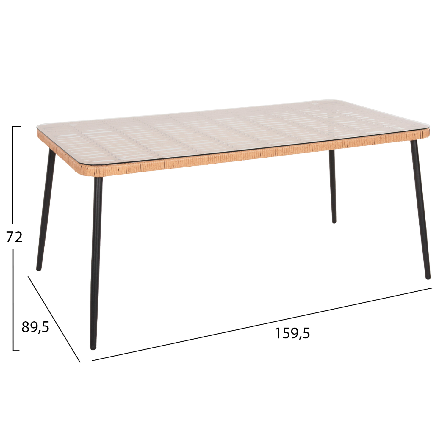 ΣΕΤ ΤΡΑΠΕΖΑΡΙΑΣ 7ΤΜΧ ALLEGRA HM10495 WICKER ΜΠΕΖ-ΜΕΤΑΛΛΟ ΜΑΥΡΟ (x1) - Image 2