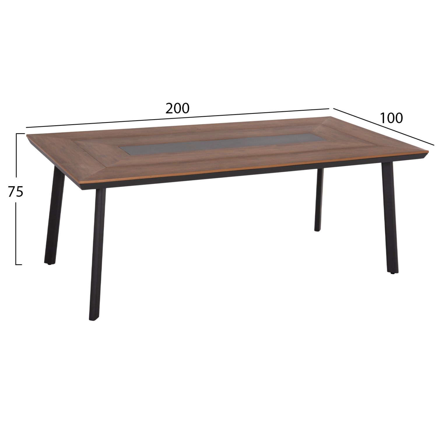 ΣΕΤ ΤΡΑΠΕΖΑΡΙΑΣ 7ΤΜΧ MAERLY HM10826.13 ΑΛΟΥΜΙΝΙΟ & ΜΑΞΙΛΑΡΙΑ ΣΚΟΥΡΟ ΓΚΡΙ--POLYWOOD (x1) - Image 2