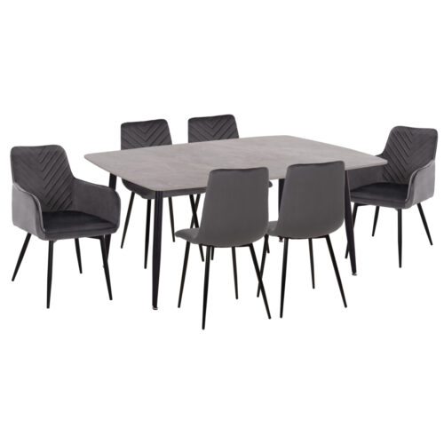 ΣΕΤ ΤΡΑΠΕΖΑΡΙΑΣ 7ΤΜΧ RAVEN HM21070.03 ΚΕΡΑΜΙΚΟ TOP--4 ΚΑΡΕΚΛΕΣ & 2 ΠΟΛΥΘΡΟΝΕΣ ΓΚΡΙ (x1)