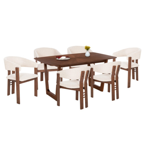 ΣΕΤ ΤΡΑΠΕΖΑΡΙΑΣ 7ΤΜΧ ZARRA HM21338.01 ΤΡΑΠΕΖΙ ΑΠΟ MDF--ΚΑΡΕΚΛΕΣ ΜΕ ΜΠΟΥΚΛΕ ΥΦΑΣΜΑ (x1)