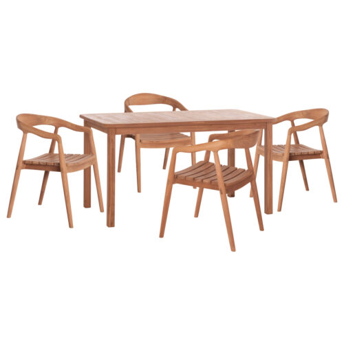 ΣΕΤ ΤΡΑΠΕΖΑΡΙΑΣ ΕΞ.ΧΩΡΟΥ 5ΤΜΧ EBENIZER HM10915 ΞΥΛΟ TEAK ΣΕ ΦΥΣΙΚΟ (x1)