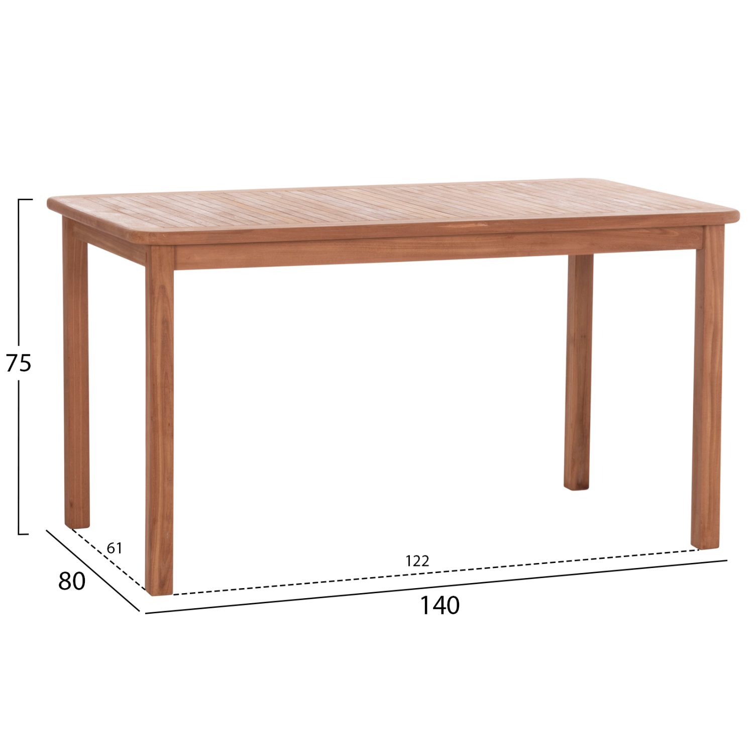 ΣΕΤ ΤΡΑΠΕΖΑΡΙΑΣ ΕΞ.ΧΩΡΟΥ 5ΤΜΧ ROBBIE ΗΜ10926 ΞΥΛΟ TEAK ΣΕ ΦΥΣΙΚΟ (x1) - Image 2