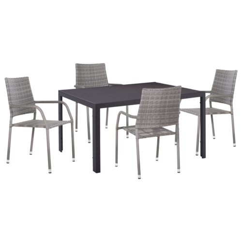 ΣΕΤ ΤΡΑΠΕΖΑΡΙΑΣ ΕΞ.ΧΩΡΟΥ 5ΤΜΧ MORNER HM21008 ΜΕΤΑΛΛΟ & WICKER ΣΕ ΓΚΡΙ (x1)