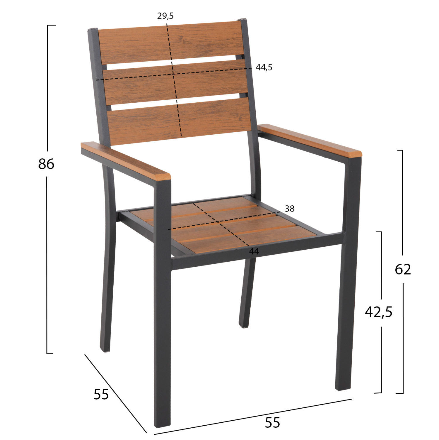 ΣΕΤ ΤΡΑΠΕΖΑΡΙΑΣ TABER HM21198 ΤΡΑΠΕΖΙ & 6 ΠΟΛΥΘΡΟΝΕΣ-ΑΛΟΥΜΙΝΙΟ & POLYWOOD-ΑΝΘΡΑΚΙ (x1) - Image 3