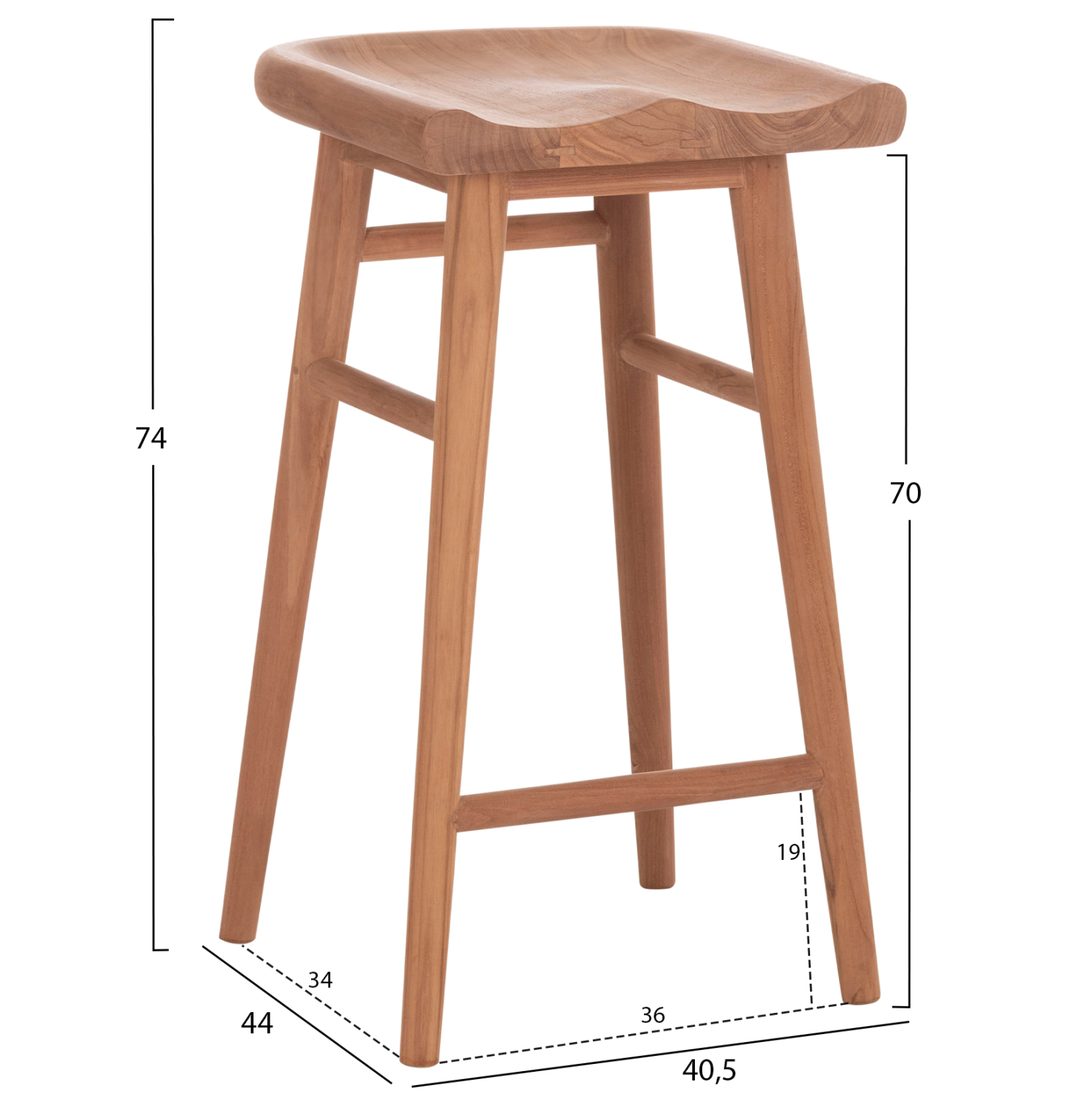 ΣΕΤ ΤΡΑΠΕΖΙ ΜΕ 2 ΣΚΑΜΠΟ ΜΠΑΡ BOLMAR HM10917 ΞΥΛΟ TEAK ΣΕ ΦΥΣΙΚΟ ΧΡΩΜΑ (x1) - Image 3