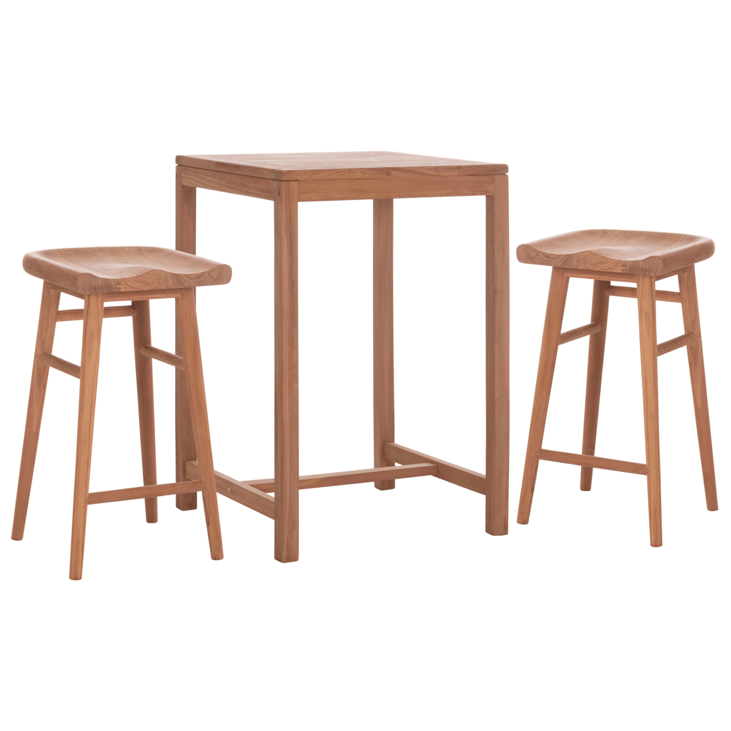 ΣΕΤ ΤΡΑΠΕΖΙ ΜΕ 2 ΣΚΑΜΠΟ ΜΠΑΡ BOLMAR HM10917 ΞΥΛΟ TEAK ΣΕ ΦΥΣΙΚΟ ΧΡΩΜΑ (x1) - Image 4