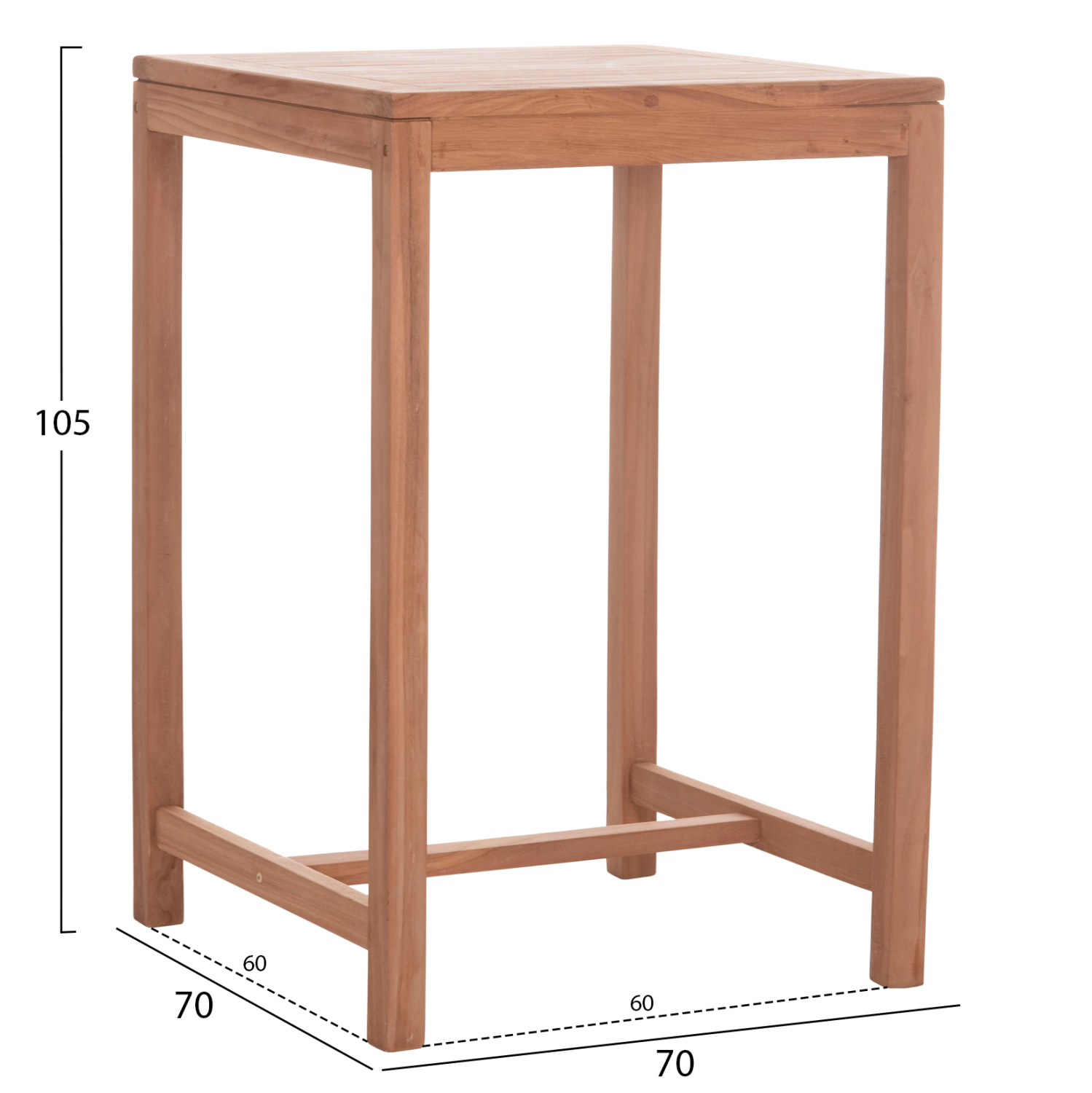 ΣΕΤ ΤΡΑΠΕΖΙ ΜΕ 2 ΣΚΑΜΠΟ ΜΠΑΡ PRESSCOT HM10918 ΞΥΛΟ TEAK ΣΕ ΦΥΣΙΚΟ ΧΡΩΜΑ (x1) - Image 2