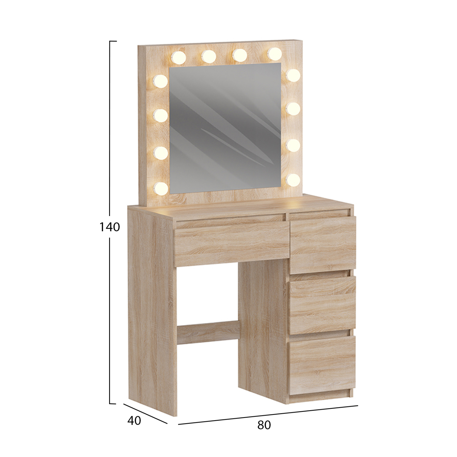 ΤΟΥΑΛΕΤΑ ΜΕ ΦΩΤΙΣΜΟ LED & ΣΥΡΤΑΡΙΑ KEITLIN HM2499.01 ΜΕΛΑΜΙΝΗ ΣΕ SONAMA 80x40x140Υεκ (x1) - Image 3