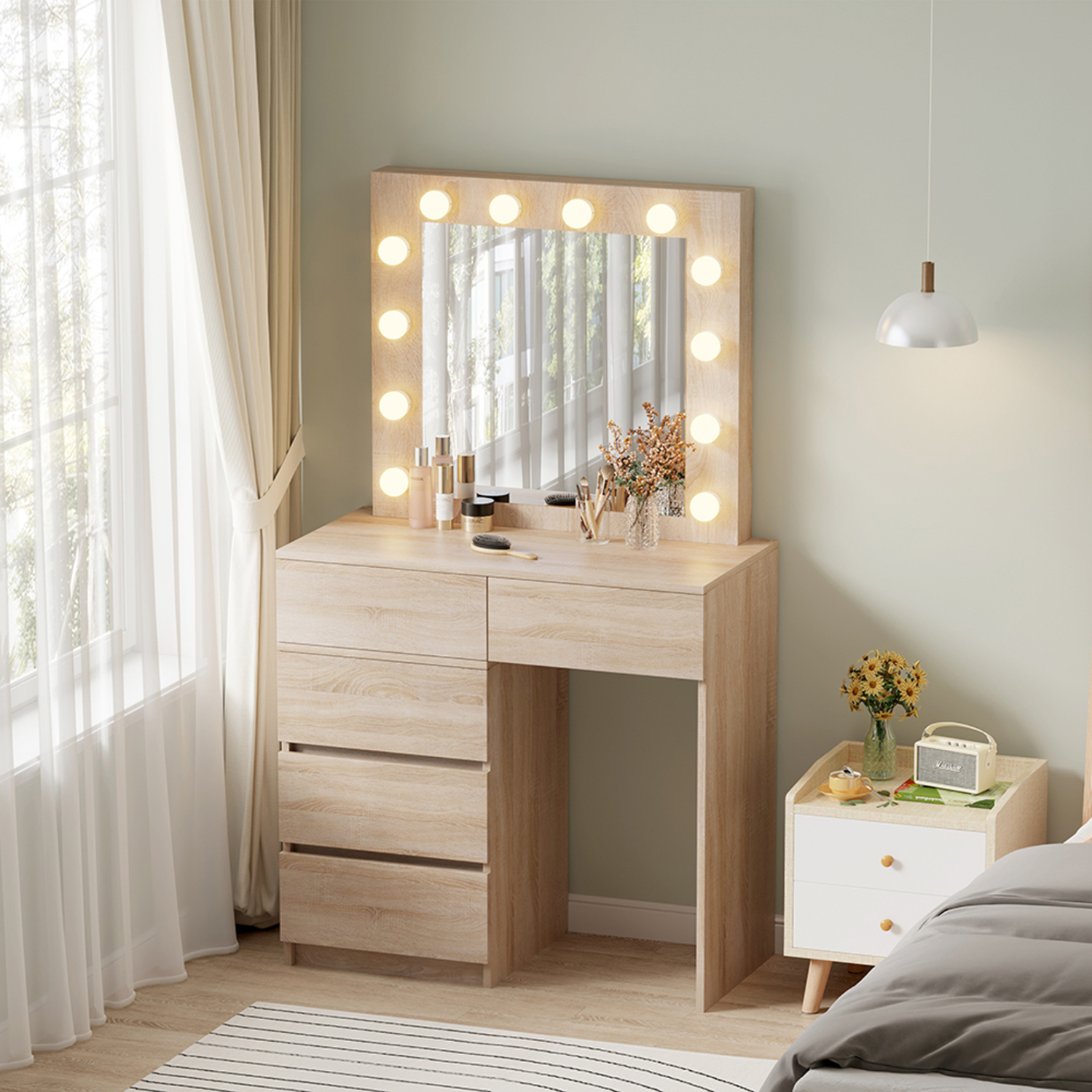 ΤΟΥΑΛΕΤΑ ΜΕ ΦΩΤΙΣΜΟ LED & ΣΥΡΤΑΡΙΑ BEYON HM2500.01 ΜΕΛΑΜΙΝΗ ΣΕ SONAMA 112.5x40.5x140Υεκ. (x1) - Image 2