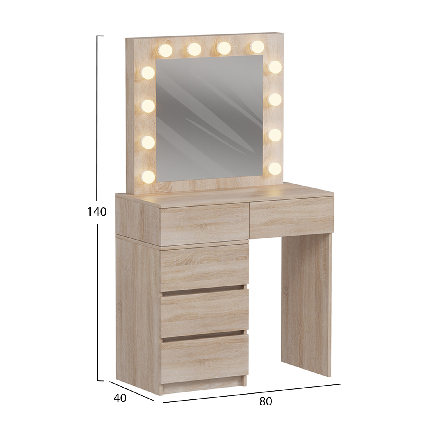 ΤΟΥΑΛΕΤΑ ΜΕ ΦΩΤΙΣΜΟ LED & ΣΥΡΤΑΡΙΑ BEYON HM2500.01 ΜΕΛΑΜΙΝΗ ΣΕ SONAMA 112.5x40.5x140Υεκ. (x1) - Image 3