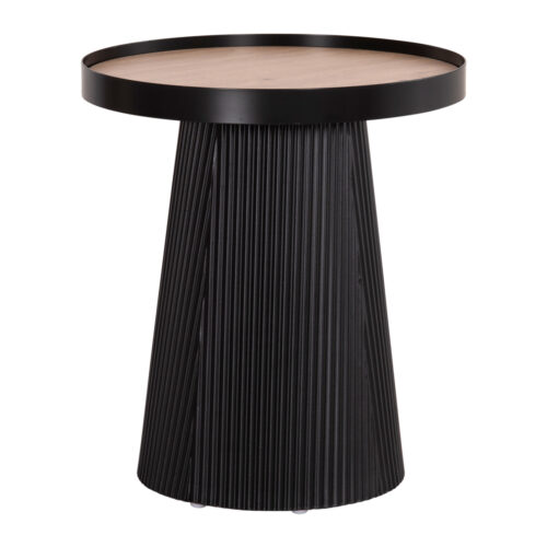 ΤΡΑΠΕΖΑΚΙ ΒΟΗΘΗΤΙΚΟ DENTON HM18023.01 MDF TOP ΦΥΣΙΚΟ ΞΥΛΟΥ-ΒΑΣΗ ΜΑΥΡΗ Φ45x51,5Υεκ. (x1)