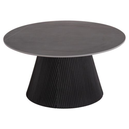 ΤΡΑΠΕΖΙ ΣΑΛΟΝΙΟΥ DUNCAN HM18022.01 ΚΕΡΑΜΙΚΟ TOP-MDF ΒΑΣΗ-ΜΑΥΡΟ Φ80x41Υεκ. (x1)