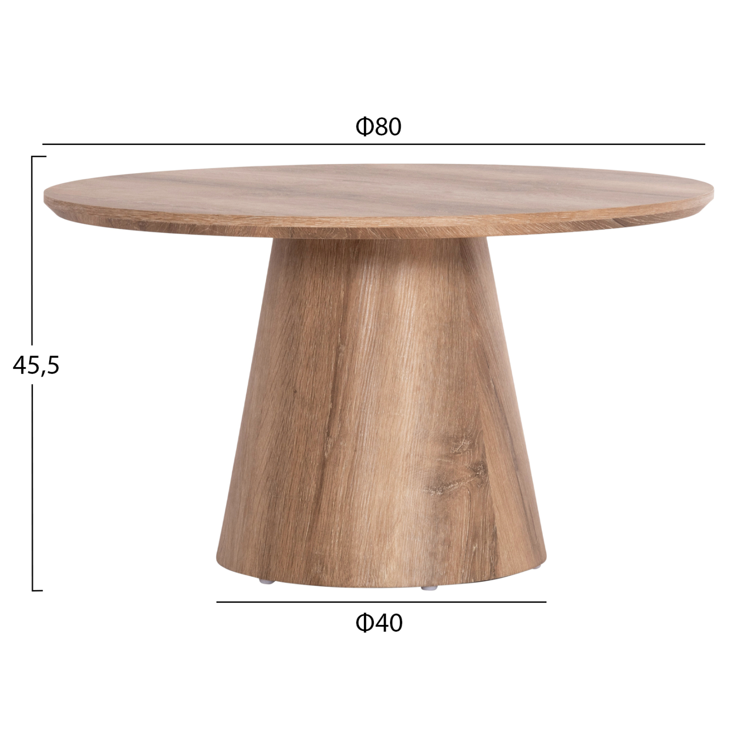 ΤΡΑΠΕΖΙ ΣΑΛΟΝΙΟΥ KARAN HM18028 MDF ΣΕ ΦΥΣΙΚΟ ΧΡΩΜΑ ΞΥΛΟΥ Φ80x45,5Υεκ. (x1) - Image 2
