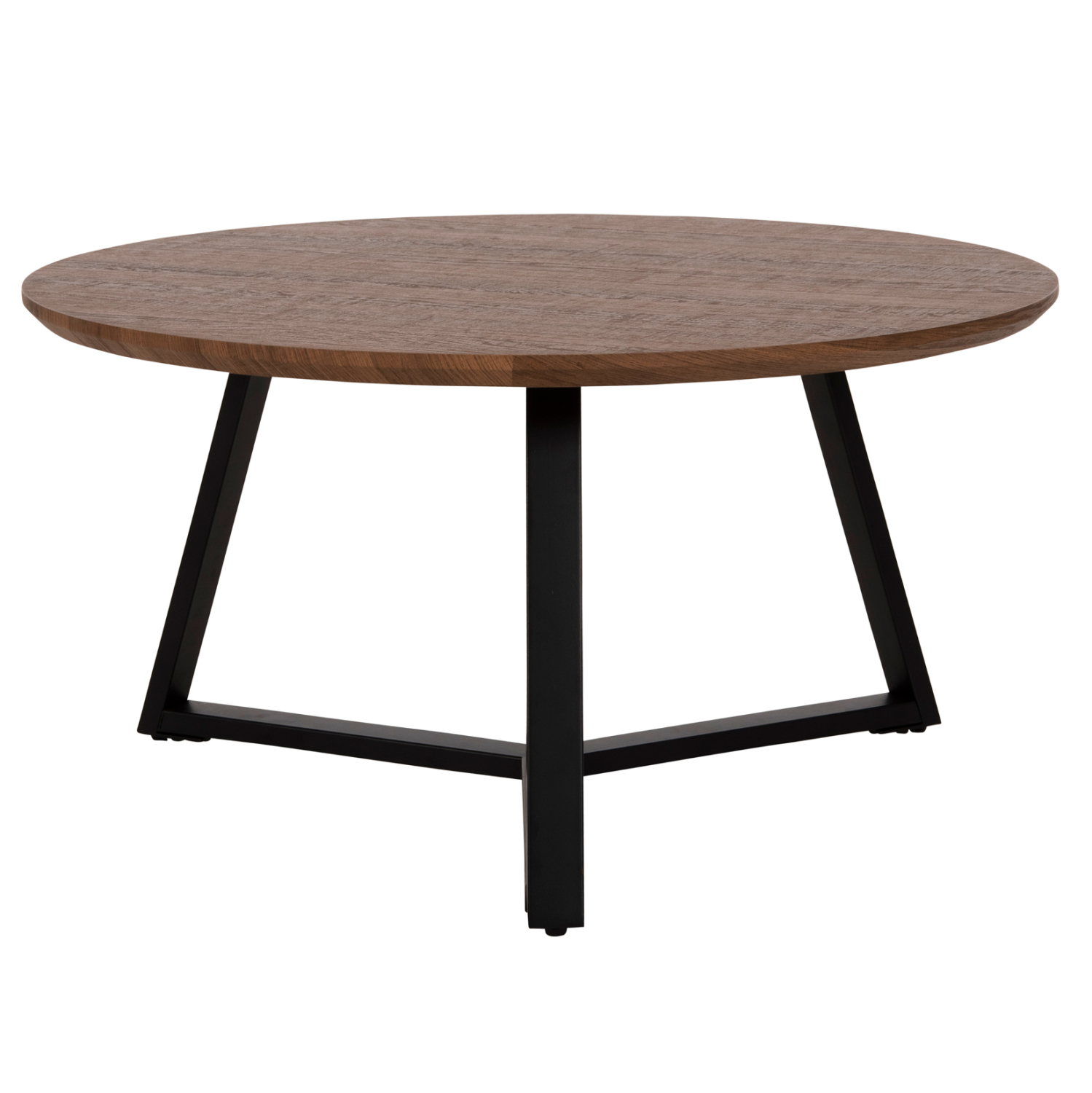 ΤΡΑΠΕΖΙ ΣΑΛΟΝΙΟΥ ΣΤΡΟΓΓΥΛΟ ROCKET HM9586.04 MDF WALNUT-ΜΑΥΡΗ ΣΑΓΡΕ ΒΑΣΗ Φ80x42Υεκ. (x1) - Image 3