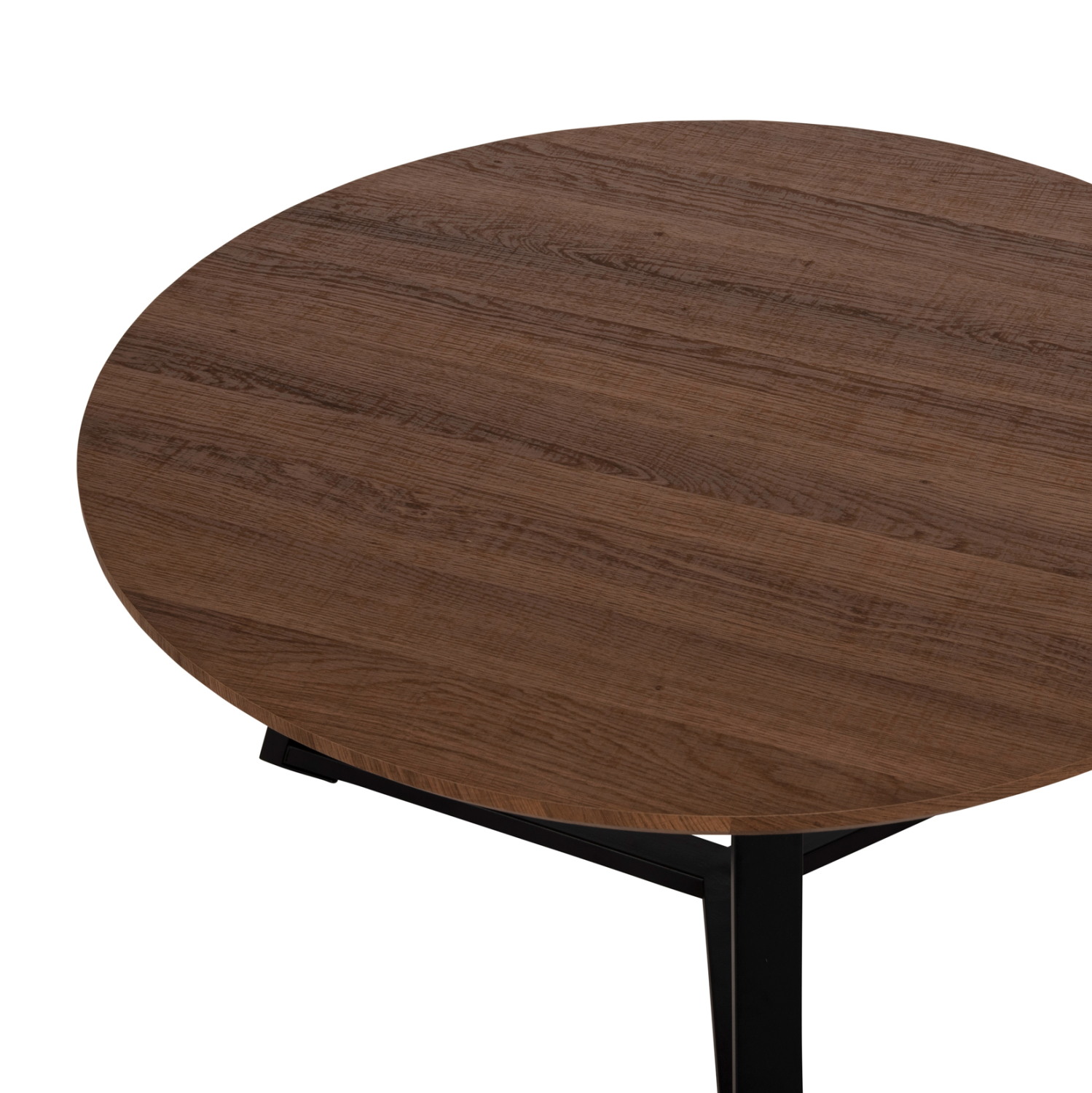 ΤΡΑΠΕΖΙ ΣΑΛΟΝΙΟΥ ΣΤΡΟΓΓΥΛΟ ROCKET HM9586.04 MDF WALNUT-ΜΑΥΡΗ ΣΑΓΡΕ ΒΑΣΗ Φ80x42Υεκ. (x1) - Image 5