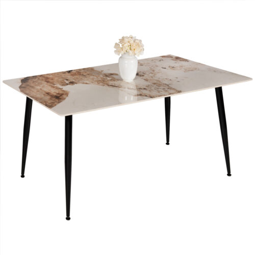 ΤΡΑΠΕΖΙ ΤΡΑΠΕΖΑΡΙΑΣ SINTERED STONE TOM HM8588.03 BROWN-WHITE MARBLE 160x90x76Y εκ. (x1)