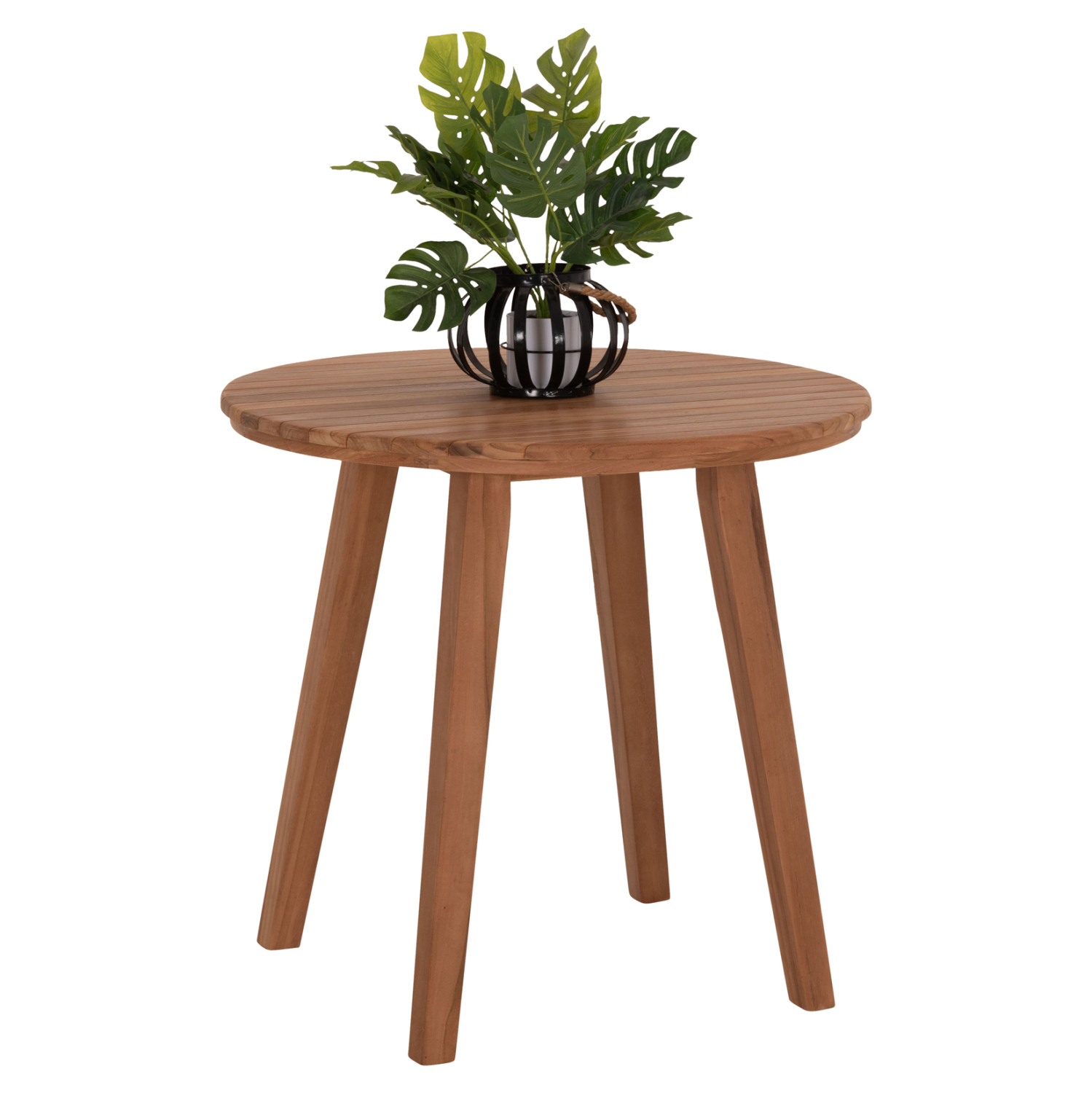 TΡΑΠΕΖΙ ΤΡΑΠΕΖΑΡΙΑΣ ΣΤΡΟΓΓΥΛΟ DANTE HM6379 ΞΥΛΟ TEAK Φ80x75Υεκ. (x1) - Image 4